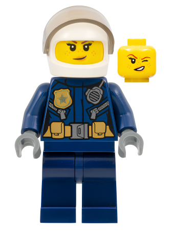 Минифигурка Lego Police - City Helicopter Pilot Female, Gold Badge and Utility Belt cty0976